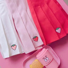 Strawberry Pleated School Girl Tennis Skirt Length 37cm Waist - Cosparty