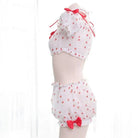 Strawberry Polkadot Farm Girl Lingerie Set - Cosparty