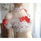 Strawberry Polkadot Farm Girl Lingerie Set - lingerie