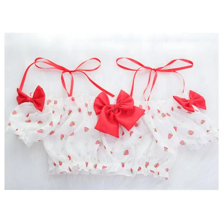 Strawberry Polkadot Farm Girl Lingerie Set - lingerie