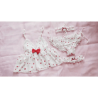 Strawberry Polkadot Lingerie Set with Ruffles and Garter Belts - Cosparty