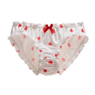 Strawberry Print Lace Trim Underwear with Bow Design - Cosparty