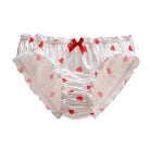 Strawberry Print Lace Trim Underwear with Bow Design - underwear