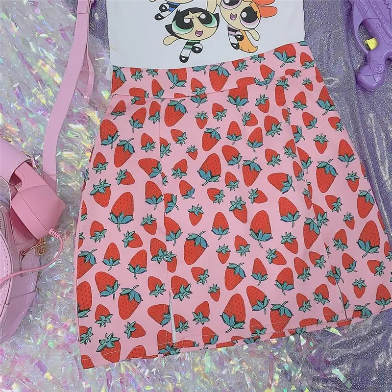 Strawberry Print Pencil Skirt for a Fun Stylish Look - skirt