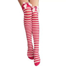 Strawberry Striped Over - the - Knee Stockings in Multiple Colors - Cosparty