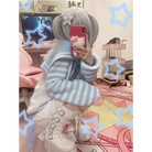 Striped eGirl Knit Hoodie for Anime and Kawaii Fashion Lovers - sweater