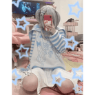 Striped eGirl Knit Hoodie for Anime and Kawaii Fashion Lovers - Cosparty