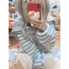 Striped eGirl Knit Hoodie for Anime and Kawaii Fashion Lovers - Cosparty