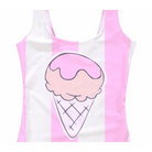 Striped Ice Cream Adult Onesie for Kawaii Fashion and Pool Lounging - Cosparty