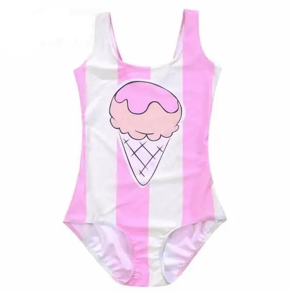 Striped Ice Cream Adult Onesie for Kawaii Fashion and Pool Lounging - Cosparty