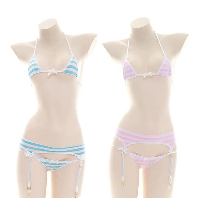 Striped Micro Vixen Lingerie Set Inspired by Hatsune Miku - Cosparty