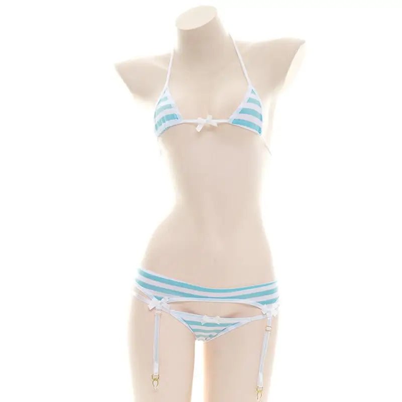 Striped Micro Vixen Lingerie Set Inspired by Hatsune Miku - Cosparty