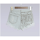 Studded Distressed Jean Shorts for an Edgy Summer Look - Cosparty