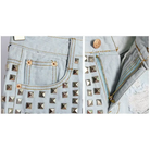 Studded Distressed Jean Shorts for an Edgy Summer Look - Shorts