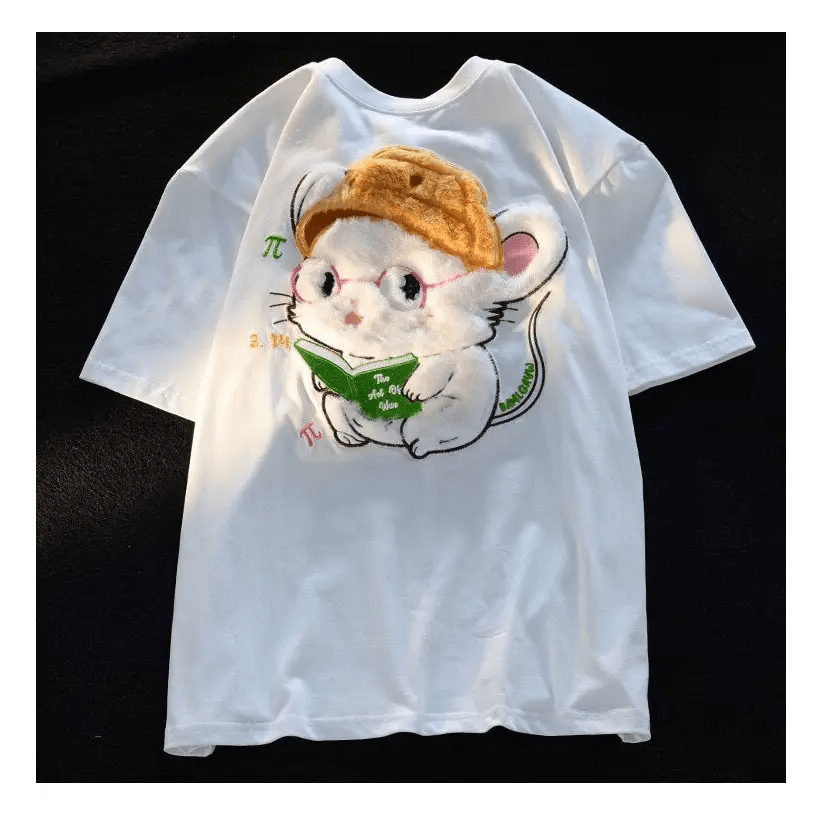 Studious Hamster Fluffy Tee for Ultimate Cuteness and Comfort - Cosparty