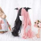 Stunning Black and Pink Pastel Goth Lolita Wig with Fringe - wig