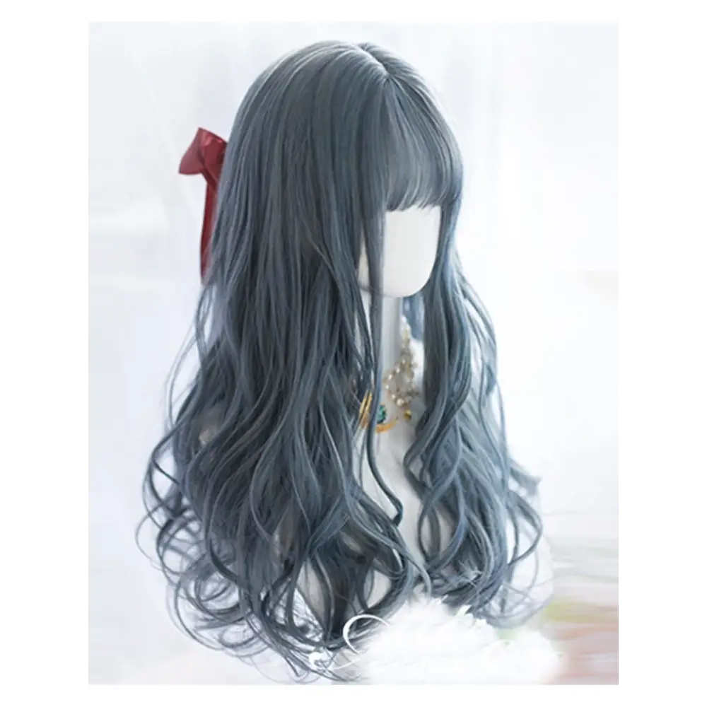 Stunning Dark Blue Silver Wavy Gothic Lolita Wig - wig