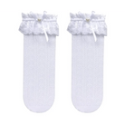 Stunning Lace Knee - High Stockings with Ruffles and Pearl Ribbon - Cosparty