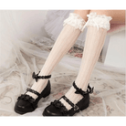 Stunning Lace Knee - High Stockings with Ruffles and Pearl Ribbon - Cosparty