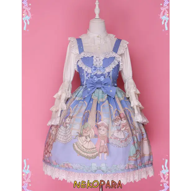 Lolita Dress Royal Cats Classic EGL Community Ruffled Delicate Dainty Kawaii Kittens Rouched Sweet