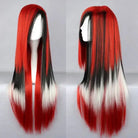 Stunning Long Cosplay Wig with Soft Fringe in Stylish Colors - Straight Red Black White - Wig