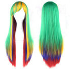 Stunning Long Cosplay Wig with Soft Fringe in Stylish Colors - Straight Bright Colors - Wig