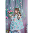 Stunning Pink or Blue Ruffled Kimono Dress in Lolita Style - Dress