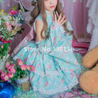 Stunning Pink or Blue Ruffled Kimono Dress in Lolita Style - Dress