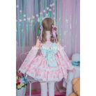 Stunning Pink or Blue Ruffled Kimono Dress in Lolita Style - Dress