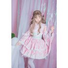 Stunning Pink or Blue Ruffled Kimono Dress in Lolita Style - Cosparty