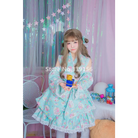 Stunning Pink or Blue Ruffled Kimono Dress in Lolita Style - Dress