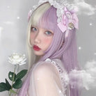 Stunning Split Lavender Purple and White Blond Lolita Wig - wigs