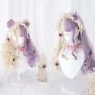 Stunning Split Lavender Purple and White Blond Lolita Wig - wigs