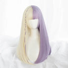 Stunning Split Lavender Purple and White Blond Lolita Wig - wigs