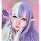 Stunning Split Lavender Purple and White Blond Lolita Wig - wigs