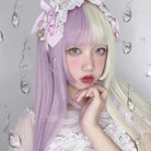 Stunning Split Lavender Purple and White Blond Lolita Wig - wigs