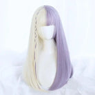 Stunning Split Lavender Purple and White Blond Lolita Wig - wigs