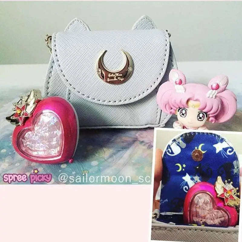 Stunning White Magical Girl Handbag with Cat Print Interior - Purse