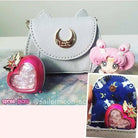 Stunning White Magical Girl Handbag with Cat Print Interior - Cosparty