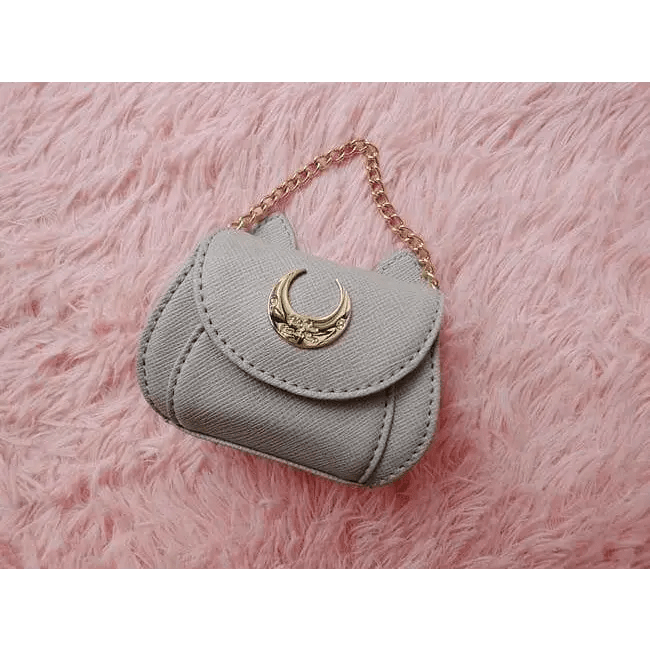 Stunning White Magical Girl Handbag with Cat Print Interior - Cosparty