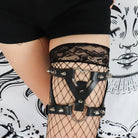 Stylish Leather Garter Belt for a Goth Look - garter belt