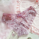 Stylish Pink Satin Panties in Beautiful Patterns - Pale Lilac - underwear