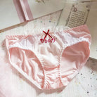 Stylish Pink Satin Panties in Beautiful Patterns - Japanese Embroidery - underwear