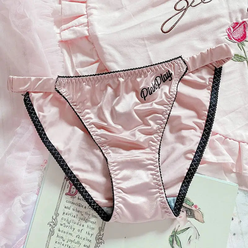 Stylish Pink Satin Panties in Beautiful Patterns - Pink Play Satin - underwear