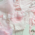 Stylish Pink Satin Panties in Beautiful Patterns - Pink Plaid Ruffle - underwear