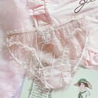 Stylish Pink Satin Panties in Beautiful Patterns - Star Mesh - underwear