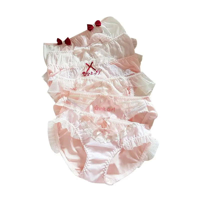 Stylish Pink Satin Panties in Beautiful Patterns - underwear