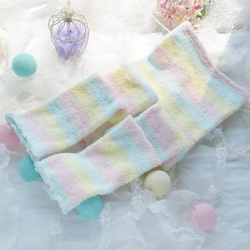 Super Plush Fuzzy Leggings in Pastel Colors Org In Stock - Cosparty