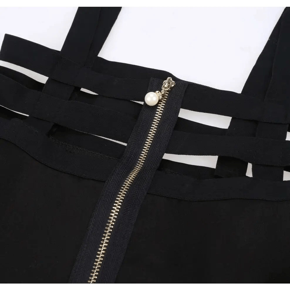 Suspender Style Hollow Cut - Out Dress for Effortless Charm - Cosparty