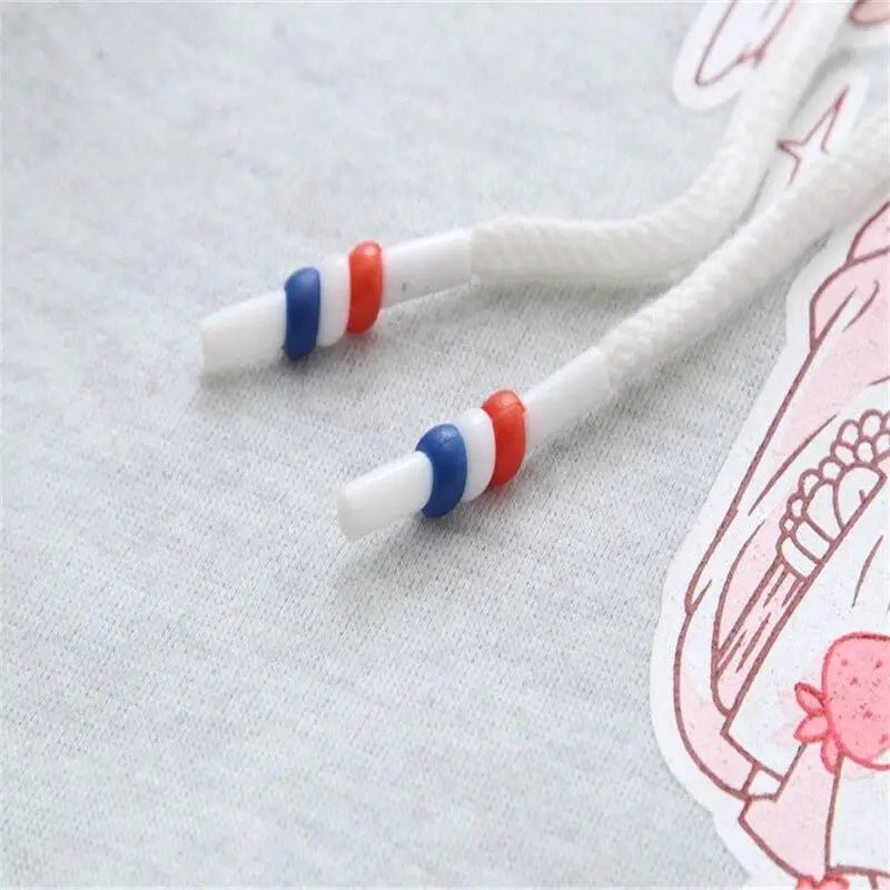 Sweet Anime Inspired Red and Grey Hoodie for Cosparty Fans - Cosparty